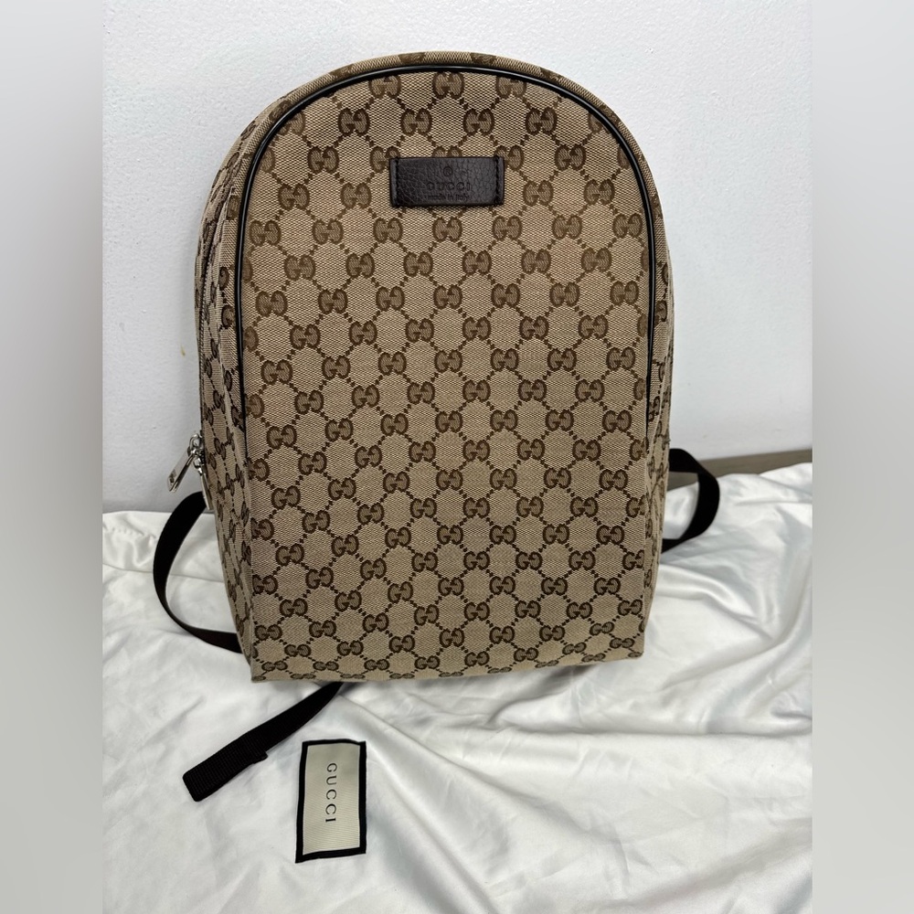 Gucci GG Brown & Beige GG Canvas Backpack